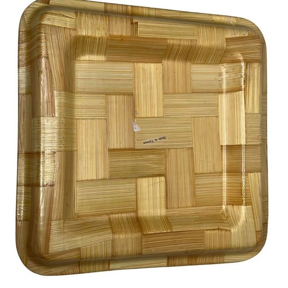 Vintage MCM Formosa Bamboo Wood Square Cheese Cracker Tray 13X13 Serving Platter - Picture 2 of 4